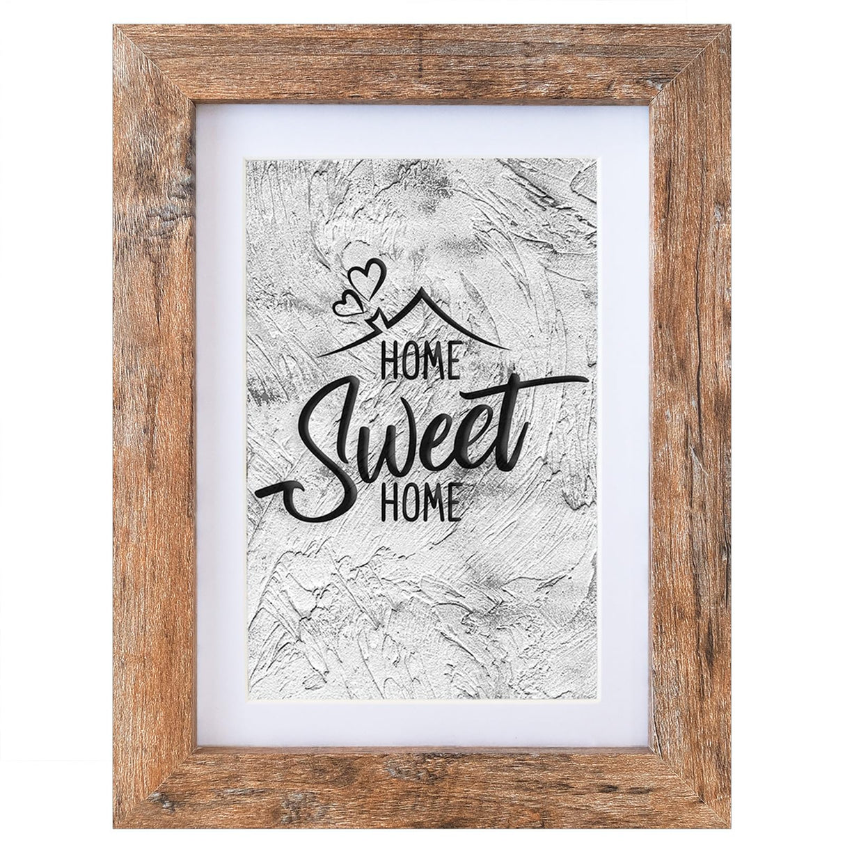 Califortree 5x7 Picture Frame - Can Display Photo 4x6 with Mat, Wood Frame with Shatterproof Plexiglass, Horizontal and Vertical Display for Wall and Tabletop, Rustic Brown Califortree