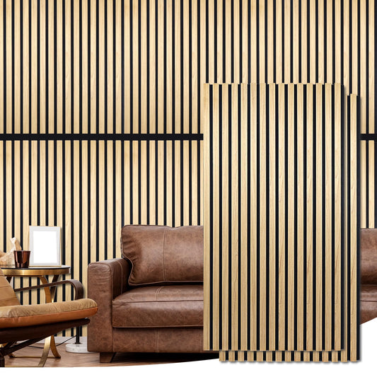 2 Pack Wood Wall Panels, 47.2” x 23.6" Wood Slat Wall Panel for Wall and Ceiling, 3D Fluted Wall Panels Wood Panels Wall, Teak - WoodArtSupply