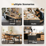 CAMMOO 60" Adjustable Heavy Duty Workbench, 2000 LBS Load Capacity Rubber Wood Work Table with Pegboard, Power Outlets, Work Bench for Garage, Workshop, Office, Home, Commercial CAMMOO