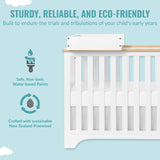Dream On Me Orion 5-in-1 Convertible Crib with Removable Changing Tray in Vintage White Oak, JPMA & Greenguard Gold Certified, Made of Sustainable New Zealand Pinewood Dream On Me