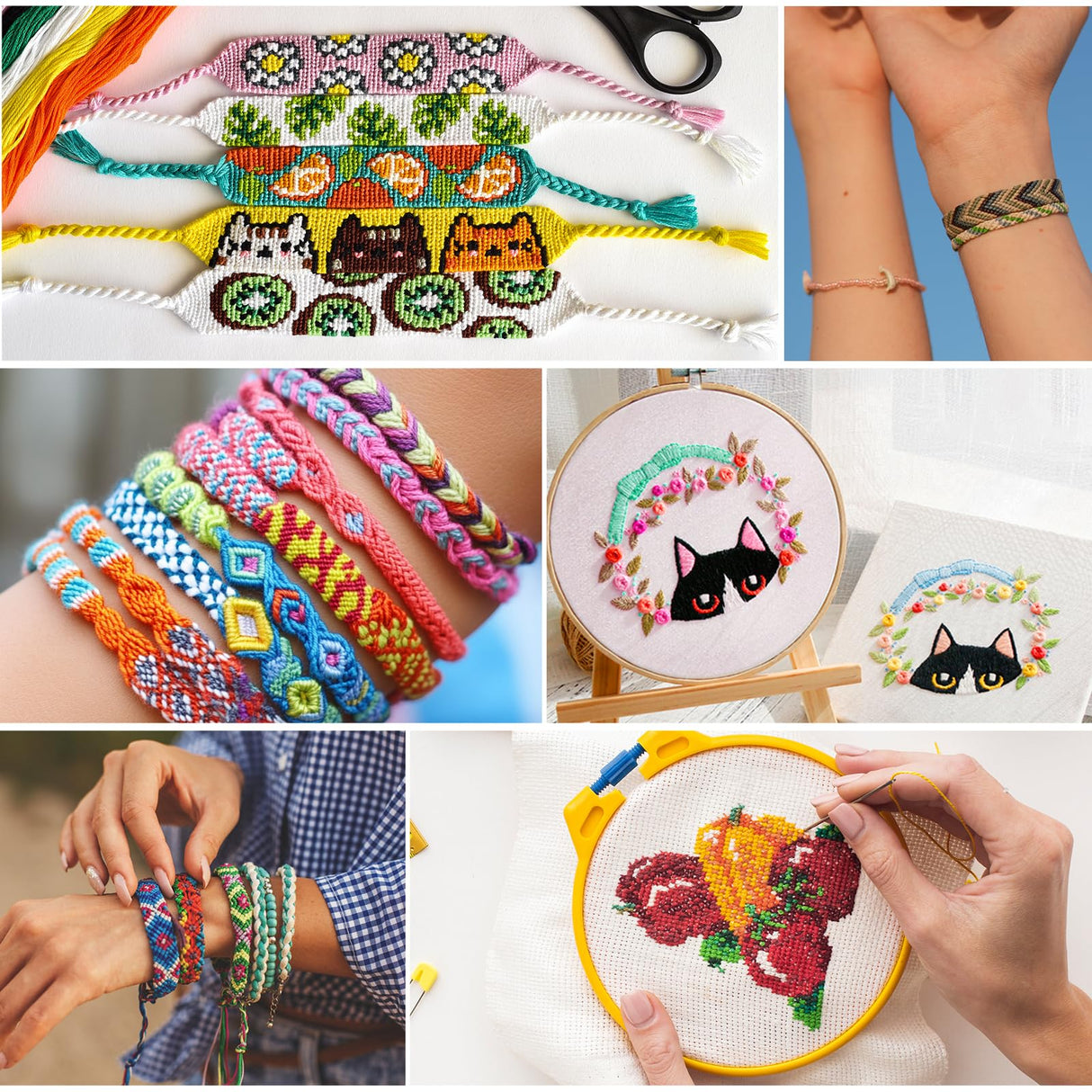 PAXCOO 276 Pack Embroidery Floss Thread Kit Including 210 Colors Cross Stitch Sewing Thread with 66 Pcs Embroidery Accessories and 4-Tier Transparent Embroidery Thread Storage Organizer Box PAXCOO