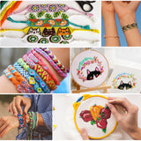 PAXCOO 276 Pack Embroidery Floss Thread Kit Including 210 Colors Cross Stitch Sewing Thread with 66 Pcs Embroidery Accessories and 4-Tier Transparent Embroidery Thread Storage Organizer Box PAXCOO