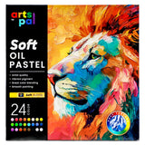 Artspal Soft Oil Pastels Set, 24 Vibrant Colors, Oil Pastel Crayons for Artists, Beginners, Teachers, Students, Great Blending and Layering for Art Supplies, Art Painting, Drawing (10 x 70 mm) Arts Pal
