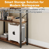 Grandder L Shaped Computer Desk with Reversible Shelves, 40 Inch Small Corner Desk with Storage Bag, Gaming Desk Computer Table Study Writing Desk for Home Office Small Space, Rustic Brown Grandder