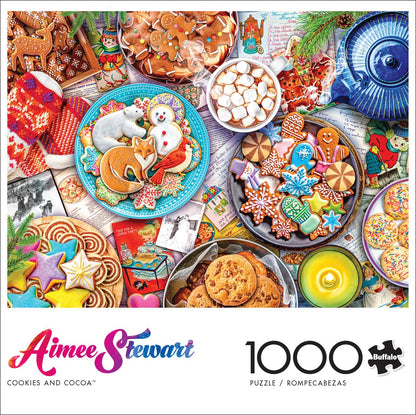 Buffalo Games - Aimee Stewart - Cookies and Cocoa - 1000 Piece Jigsaw Puzzle for Adults Challenging Puzzle Perfect for Game Nights - 1000 Piece Finished Size is 26.75 x 19.75, Large