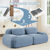 82" Boneless Couch, Comfy Loveseat Sofa Bed, Compressed Sofa with Deep Seat, Corduroy Cloud Couch for Living Room Bedroom, No Assembly Needed Wunlerlant