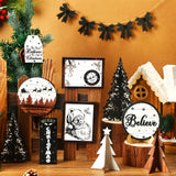 FairySandy Christmas Tiered Tray Decor Wooden Sign Farmhouse Tier Tray Decorations for Home Xmas Winter Party Bathroom Kitchen Bedroom (Stylish Style, 15 Pcs) FairySandy