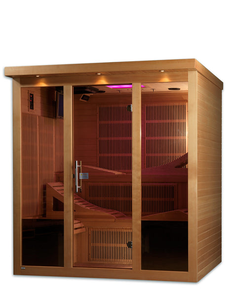 Golden Designs "Monaco" 6-person Near Zero EMF Far Infrared Sauna Canadian Hemlock DYNAMIC SAUNAS