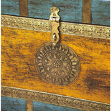 Starlight Canyon Home Mango Wood Storage Trunk Coffee Table with Brass Inlay, Hope Chest and Steamer Trunk for Living Room or Bedroom Decor Starlight Canyon Home