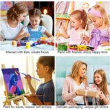 KOJEFCV 4 Pack Cartoon Paint by Number for Kids-Paint by Numbers for Kids Ages 4-8-12, DIY Paints with Numbers Easy Acrylic Oil Painting Kits for Home Wall Decor (8X8inch) KOJEFCV
