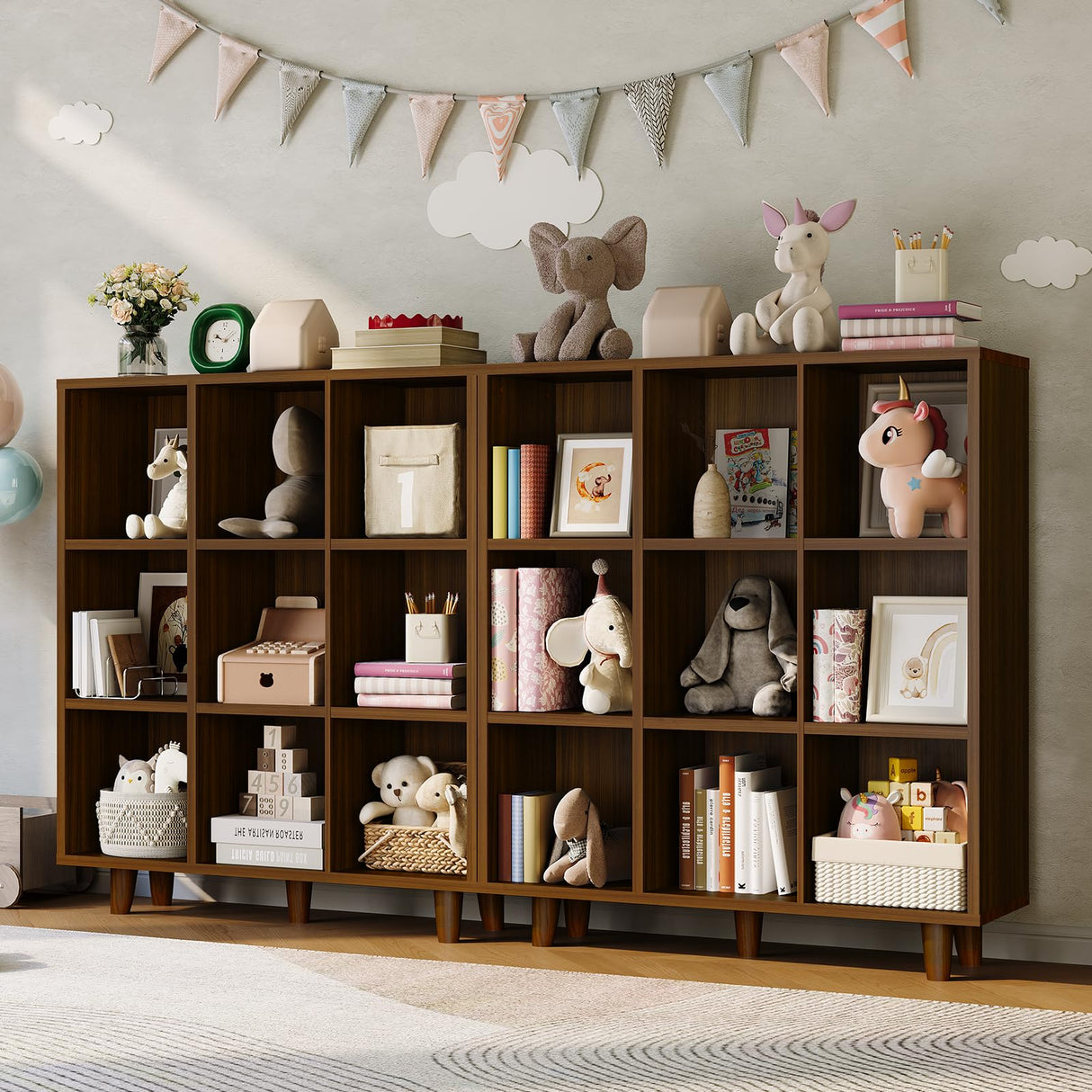 GAOMON Cube Bookshelf Organizer, Freestanding Open Bookcase with Leg Base, Modern Storage Shelf for Home Office Living Room Bedroom GAOMON