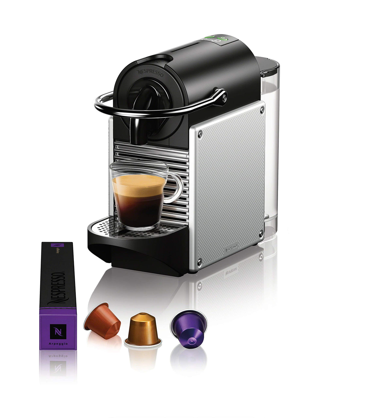 Nespresso Pixie Espresso Machine by De'Longhi, 1100ml, Aluminum,Silver Nespresso