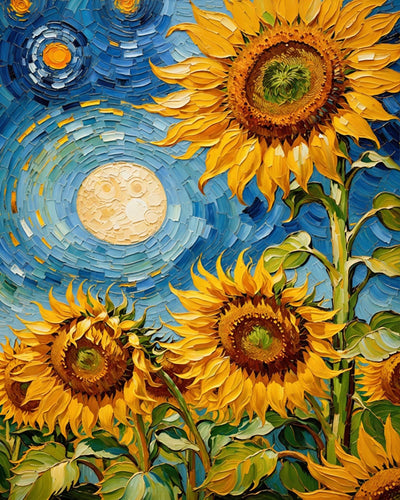 Sunflower Paint By Numbers Kit For Adults, Sunflowers Flower Adult Paint By Number Kits For Beginner Acrylic On Canvas Diy Oil Painting Adults' Paint-By-Number Kits Home Room Decor Gift 16x20 Inch