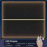 PURPLE LEAF LED Louvered Pergola 11'x 14' Full Aluminum Frame and Adjustable Roof Integrated Strip Lights for Outdoor Deck Garden Patio Gray Hardtop Gazebo Pergola PURPLE LEAF