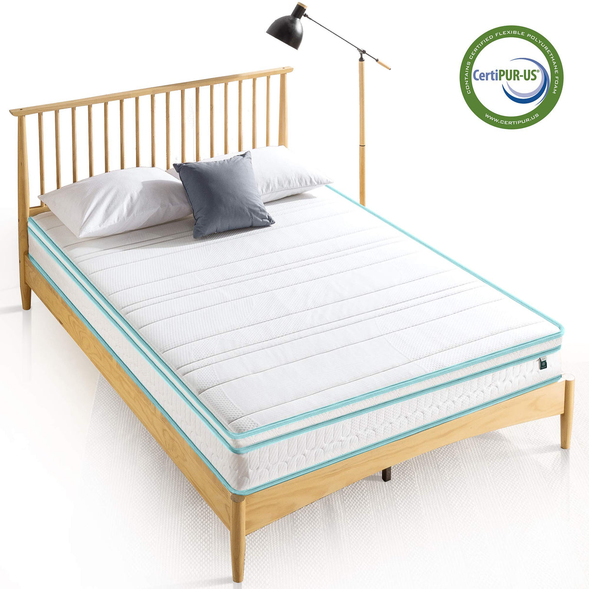 ZINUS 8 Inch Memory Foam Spring Hybrid Mattress, Queen, Euro Top Innerspring Mattress, Green Tea-Infused Foam, CertiPUR-US Certified, Mattress in A Box ZINUS