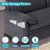 Lyngins 66 Inch Queen Size Sleeper Sofa Bed, 3 in 1 Convertible Pull Out Couch Velvet Loveseat Sofa Couch Bed with Side Pockets for Apartment, Bedroom, Living Room, Dark Gray Lyngins