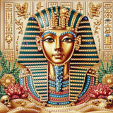 MVVMTOP Diamond Painting Kit, 5D DIY Egyptian Pharaoh, Special Shape Crystal Artificial Diamond Art Partial Mosaic Handicraft for Beginners, Wall Decor Gift for Bedroom, Office, Living Room 6.7x6.7in MVVMTOP