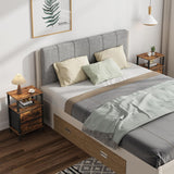 TUTOTAK End Table, Couch Side Table, Nightstand with Cloth Drawer, Set of 2, Bedside Table, Brown TB01BB066 TUTOTAK