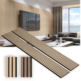 Kansoware Two Acoustic Wood Wall Veneer Slat Panels - Natural Oak | 94.49 x 12.6" Each | 16.54 sq ft. Coverage | Use for Soundproof Paneling, Interior Design, Outdoor Space, Van Restorations Kansoware