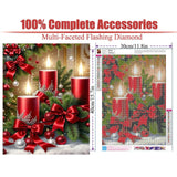 Christmas Diamond Art Kits for Adults - Christmas Candles 5D Diamond Painting, Candles Gem Art for Adults, Gem Painting Kits for Wall Home Decor Arts Craft 12x16inch ajepon