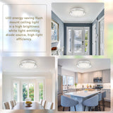 Lzawvm Crystal Ceiling Light Fixture, Flush Mount Bedroom Bathroom Hallway Light, 4000K LED Dimmable, 18W Lzawvm