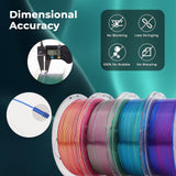 AMOLEN Silk PLA 3D Printer Filament Bundle, Shiny Dual Color PLA Filament 1.75mm Pack, Multi Color Change PLA 3D Printing Filament for Most FDM 3D Printer, 1KG X 4 Spools AMOLEN