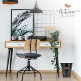 Autumn Alley Farmhouse Bathroom Trash Can - Decorative Rustic Black Trash Can Bucket with Wooden Handle for Bathroom, Bedroom, Office, Kitchen, Western Country Home Décor, 2 Gal., Matte Black Autumn Alley