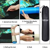 LAVIEVERT 2-in-1 Reversible Jigsaw Puzzle Mat, 2mm Thick Neoprene Puzzle Mat Roll Up, Portable Puzzle Board Holder Saver with Storage Bag & Plastic Cylinder Up to 1500 Pieces - Black & Khaki LAVIEVERT