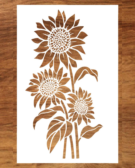 DLY LIFESTYLE Large Sunflower Stencil for Painting (12x15 Inches) - Flower Stencils for Crafts Reusable for Walls, Fabric, Furniture - Wall Stencil - Floral Stencils for Painting on Wood DLY LIFESTYLE