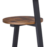 BEWISHOME Round End Table Side Table with Metal Frame, Accent Table Nightstand Bedside Table with 3-Tier Shelves for Living Room Bedroom Couch Small Coffee Table Rustic Brown KTZ41Z BEWISHOME