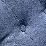 Mid Century Wingback Recliner Chair for Adults, Modern Linen Fabric Push Back Recliner Chairs with Button Tufted Upholstered Back & Footrest, Manual Recliner Chais for Living Room, Nursery, Blue BALIAA