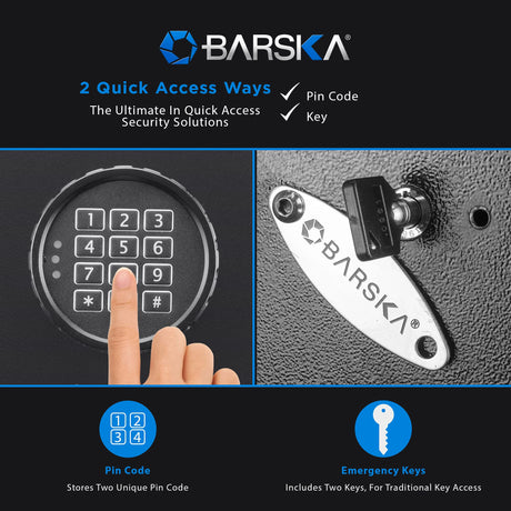 Barska Quick and Easy Digital Access Rifle Firearm and Long Gun Safe for Home with Optional Silent Mode - 14 Position Keypad BARSKA