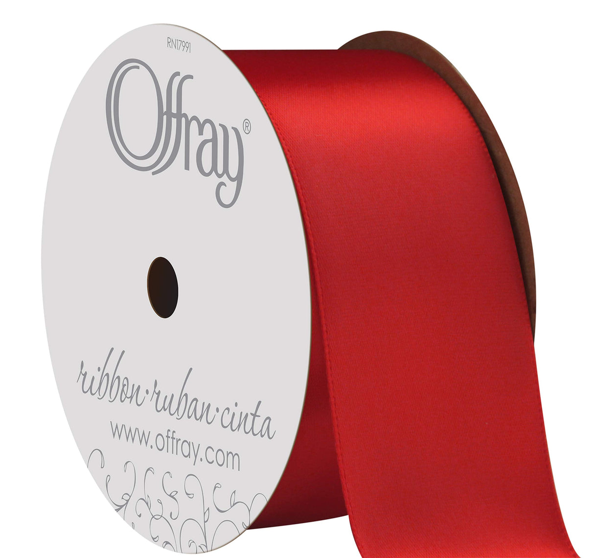 Berwick Offray 284933 1.5" Wide Double Face Satin Ribbon, Red, 3 Yds BERWICK