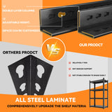 59''H Garage Shelving Heavy Duty Rack, 2400 LBS Large Capacity 4 Tier Adjustable Storage Shelves, Metal Industrial ShelvingUnits for Garage, Basement and Warehouse, 59''H×31.5''W×13.78''D, Black ErgoNova