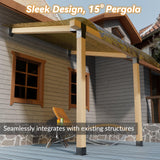 Antsky 15° Wall Pergola Kits - Stainless Steel 15 Degrees Wall Mounts pergola for 4x4 Posts(Actual 3.6" X 3.6"), Roof Bracket Kit, Angled Pergola Construction Pergola Bracket Kit(3-Way) Antsky