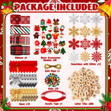 Gerrii 676 Pcs Christmas Ornament Kits DIY Christmas Crafts for Adults Letter Tiles Bell Bow Ribbon Snowflake Tree Decor for Kids Gifts Room Holiday Xmas Decorations Supplies Gerrii
