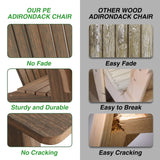 ACUEL Folding Adirondack Chair, Poly Lumber Fire Pit Chair, Durable All-Weather Patio Chairs for Garden, 350 Lbs Support Oversized Adirondack Chair (Bright Brown, 1 pc) ACUEL