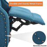 VUYUYU Wingback Recliner Chair, Push Back Arm Chair with Heat and Massage, Tufted Single Sofa for Home, Living Room, Office, Bedroom (Blue) VUYUYU