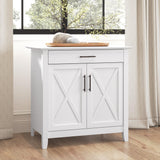 Bush Furniture Key West Secretary Desk | Accent Cabinet with Work Surface in Pure White Oak | 30W x 20D Hidden Writing Table and Storage for Small Spaces Bush Business Furniture