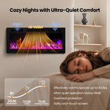 Electric Fireplace Inserts 42 Inch Wide, RealSmart Wall Mounted Fireplace 750W/1500W in-Wall Recessed Heaters with Remote Control, Timer, 12 Adjustable Color Flame & Brightness, Touch Screen RealSmart