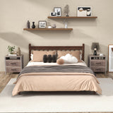 Giantex Farmhouse Nightstand Set of 2, Rustic Wood Bedside Table with 2 Storage Drawers & Open Shelf, Sofa Side Table, Versatile Night Stand for Bedroom, Grey Giantex