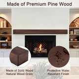 Thanaddo Fireplace Mantel 72 Inch Wall Mounted Floating Farmhouse Shelf Farmhouse Fireplace Mantle Shelves Handcrafted Solid Wood Dark Brwon Thanaddo