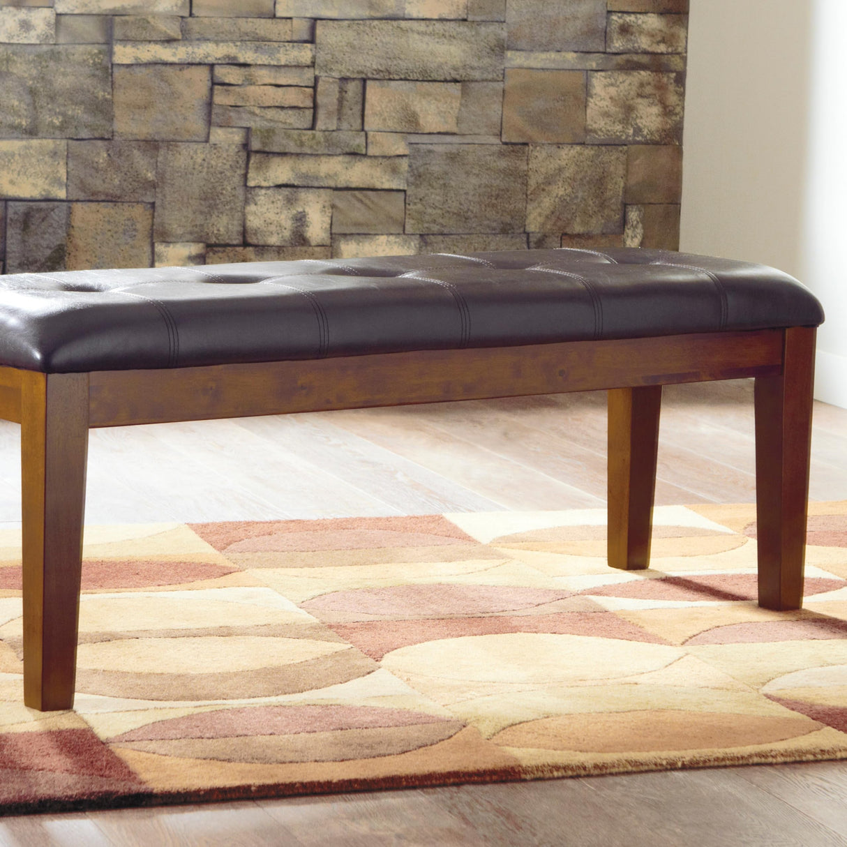 Signature Design by Ashley Ralene Tufted Upholstered Dining Room Bench, Medium Brown Signature Design by Ashley