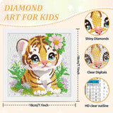 SENQAO Tiger Diamond Art Kit for Adults with Frame Art and Crafts for Adults Ages 6-8 -10-12 Easy to DIY Diamond Art for Adults and Adult Beginners Home Wall Decoration 7.1x7.1inch SENQAO