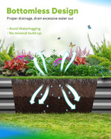 Quictent Galvanized Raised Garden Bed with Crop Cage Plant Protection Net Tent and Shade Cloth Kit Metal Planter Box Bottomless Planting Vegetables Outdoor Backyard Included T Tags Wing Nuts 8x4x1 Ft Quictent