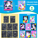 JUNQIU Scratch Art for Kids, Unicorns Black Rainbow Scratch Art Paper Set-Arts and Crafts & Supplies, DIY Activity & Party Games, Gifts for Toddlers, Girls & Boys Ages 3, 4, 5, 6, 7, 8 JUNQIU US