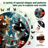 Wooden Puzzle for Adults, 200 Piece Irregular Animal Shaped Wooden Jigsaw Puzzles, Unique Puzzles for Adults, Creative Gift for Teenagers and Adults WHJSG