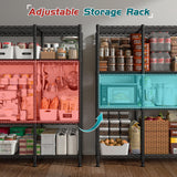 REIBII 78.4''W Storage Shelves Wire Shelving Unit Load 1500LBS,4 Tier Metal Shelving with Adjustable Metal Shelf Wire Rack for Pantry Shelves Commercial Shelving Kitchen Garage 78.4''Wx11.8''Dx59''H REIBII