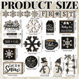 Nuogo 25 Pcs Christmas Winter Tiered Tray Decor Wood Rustic Winter Decoration for Home Christmas Snowflake Table Shelf Farmhouse Let It Snow Decor Xmas Snowman Signs for Table Holiday Nuogo