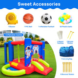 WELLFUNTIME Inflatable Bounce House with Slide, Jumping Castle with Blower for Kids Play House with Wave Pool WELLFUNTIME